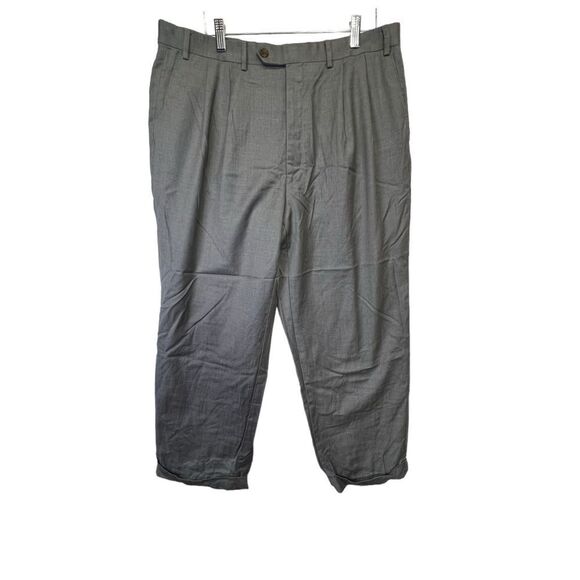 Ralph Lauren wool& cashmere dress slacks cuffed P 36 W x 32 green tag - Picture 1 of 13